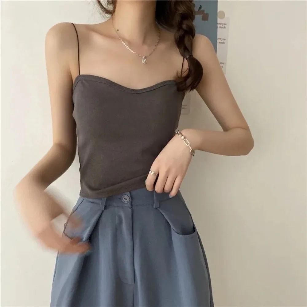 Casual Wireless Vest Crop Top With Chest Pad Soft Elastic Seamless Push Up Bra U-shaped Seamless Bralette Sport Wear