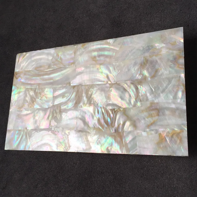 1mm Thickness Natural Freshwater Shell Laminate Sheet for Home Crafts Decoration and Wood Carved Inlay Materials 24x14cm