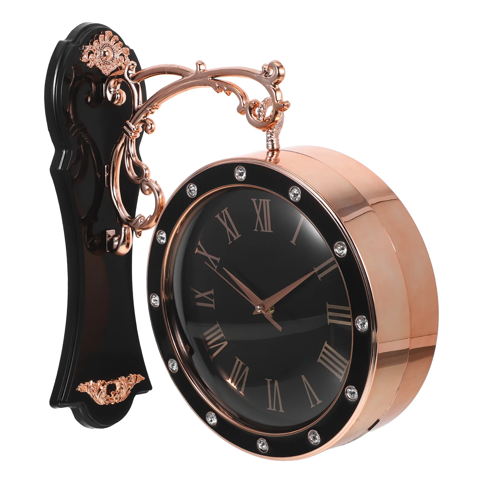 

Modern Double Sided Wall Clock Large Black Silent Mute Movement for Bedroom Living Room Office Corner Decor European Style Non