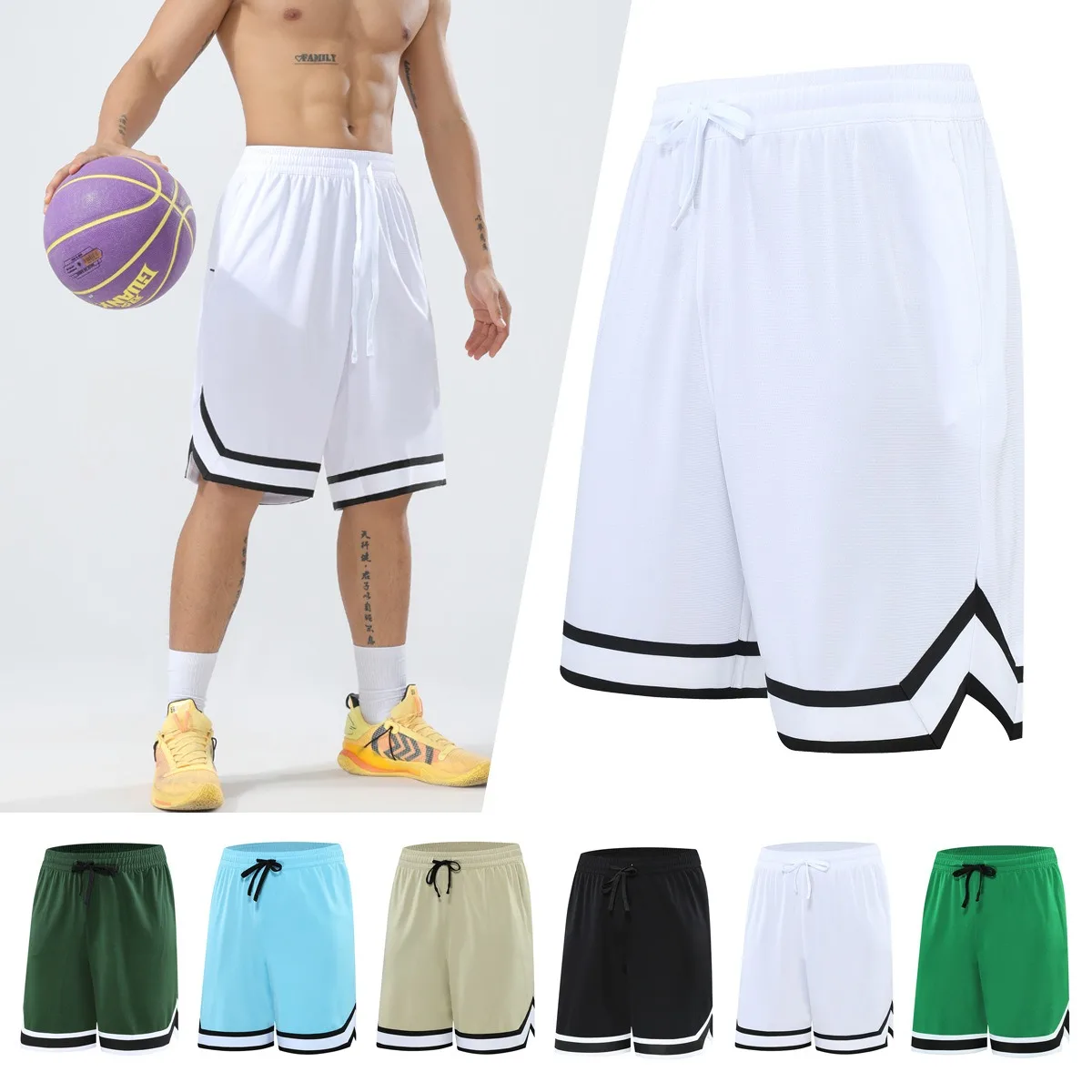 

Basketball Shorts American Training Summer Beach Five-point Pants Men Loose Quick-drying Breathable Running Casual Sweatpants