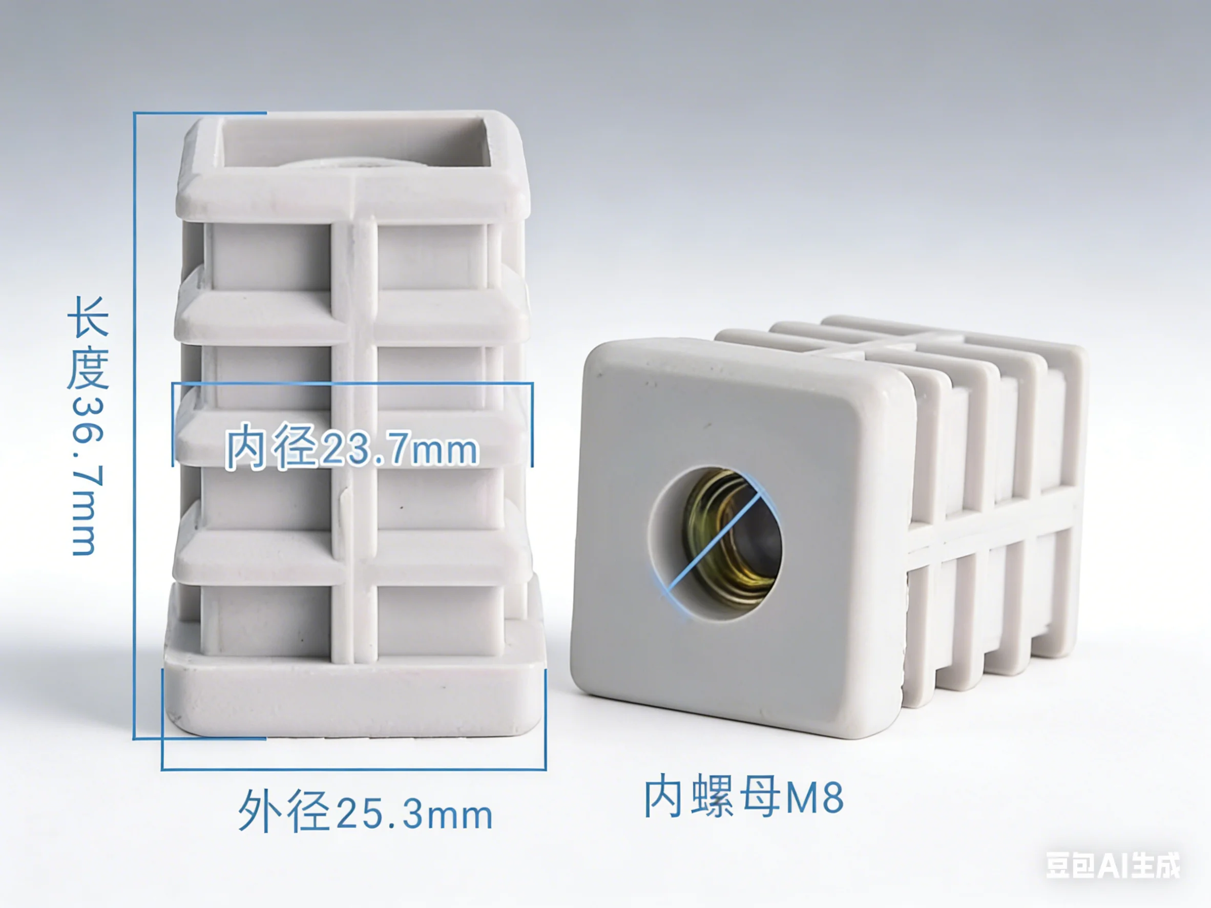 5 Sets Square Tube Nut Plug Adjustment Nut Tube Plug Fitting Tube Plug Wheel Sleeve Adjustment Foot Plug