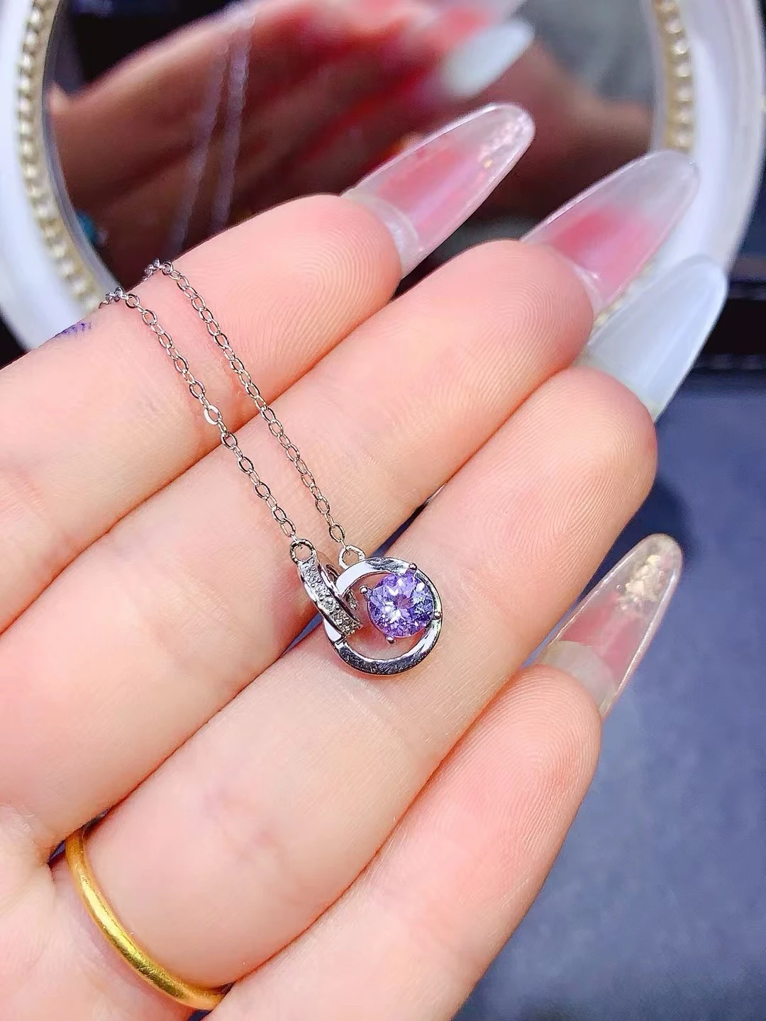 KJJEAXCMY Fine Jewelry Natural Royal Blue Tanzanite Women's Necklace S925 Silver Exquisite Inlaid High Clarity Gems Support Test