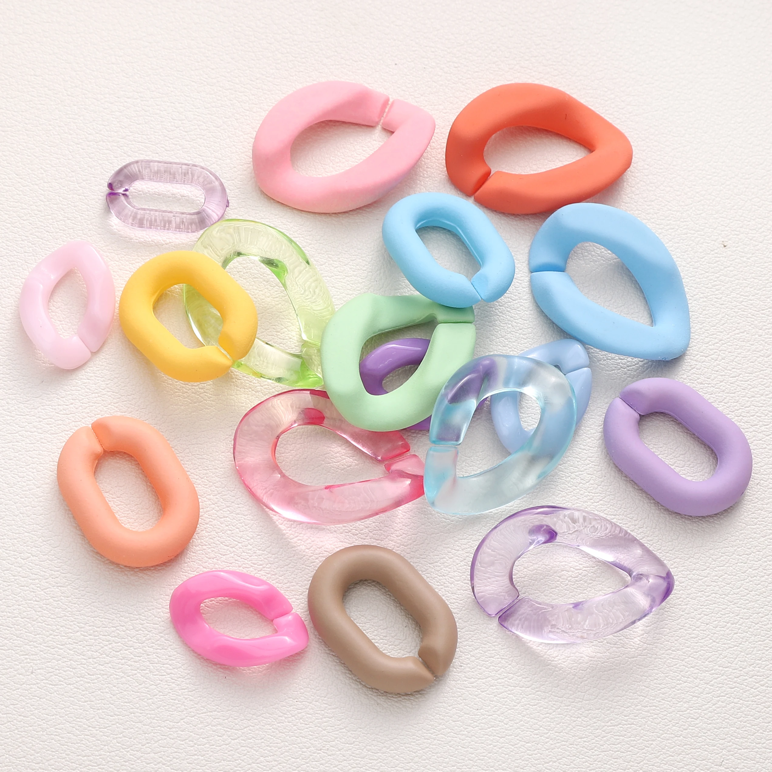 5-50Pcs Colorful Acrylic Links Clasp Beads Open Buckle Connectors for DIY Bracelets Necklaces Earrings Bag Chains Jewelry Making