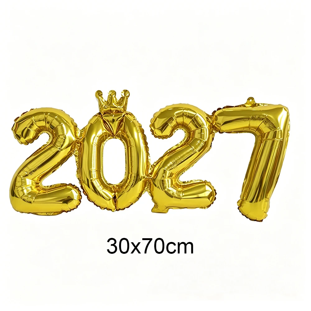 Kronen-Folienballons mit der Zahl 2027, Gold-Zahlenbanner, Fotokabinen-Requisiten, Weihnachtsdekoration, Silvester-Partydeko-Zubehör – Detail 5