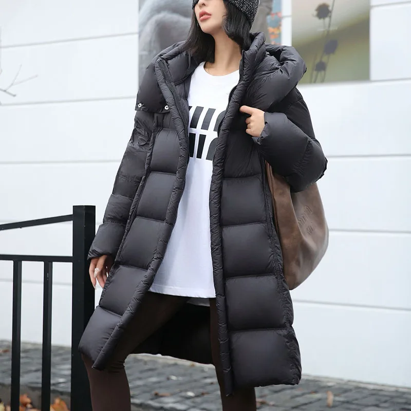 Winter Warm Capuchon Witte Eendendons Zeer Pluizige Vrouwen Donsjack 2025, Nieuwe Hoogwaardige Dikker Leisure Vrouwen Donsjack H502