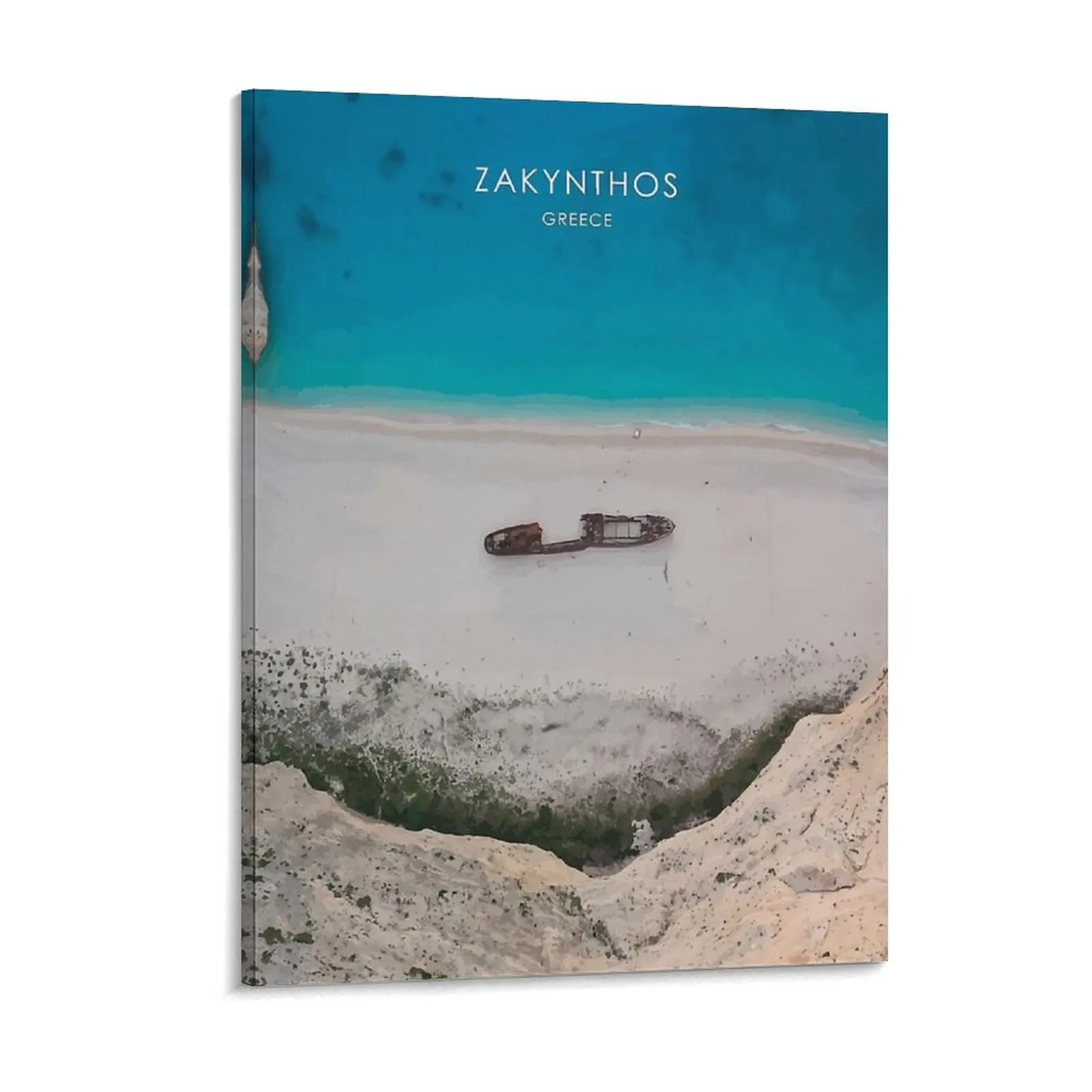 

Zakynthos Greece Travel Artwork Canvas Painting Create Designs Club Wall Decor Vintage Framed Wall Painting