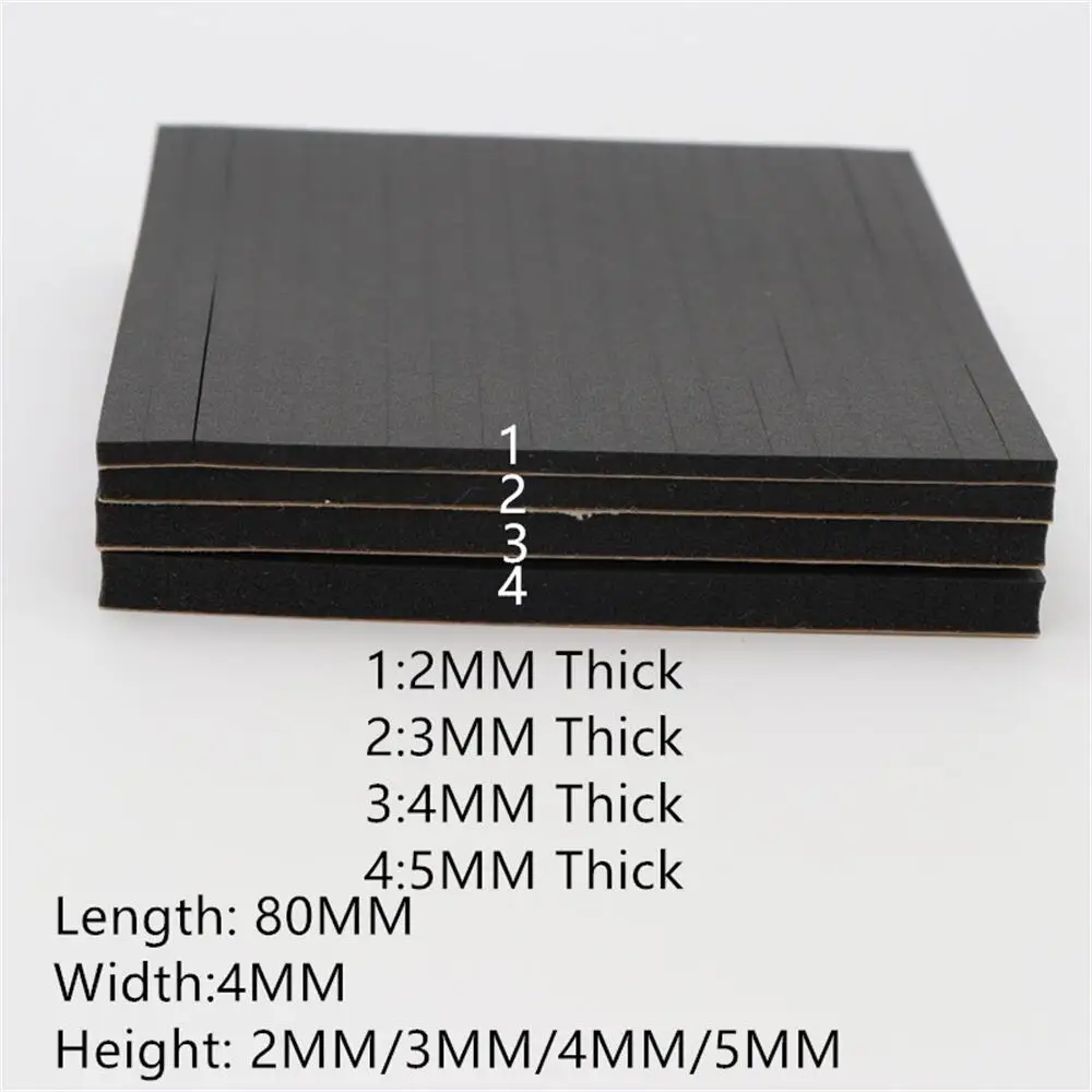 80PCS 2MM 3MM 4MM 5MM Thick Mechanical Keyboard Gasket  DIY Keyboard Foam Strip Universal Foam Strip High Elastic PORON Foam