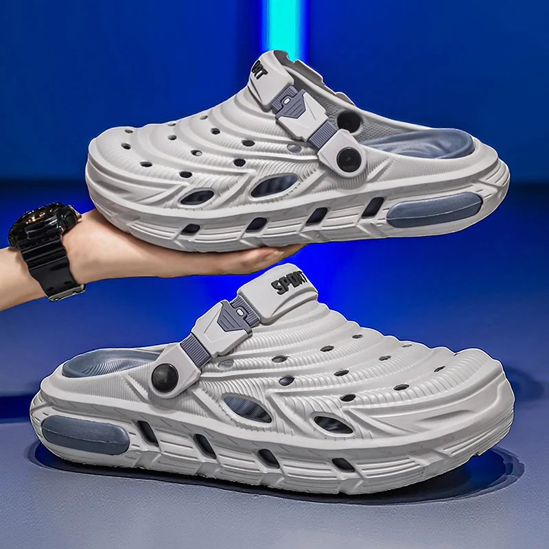 Breathable Slip-On Sandals Men's Home Leisure Beach Shoes Comfortable Open-Toe Flip Flops Spring Summer Seasonal Footwear