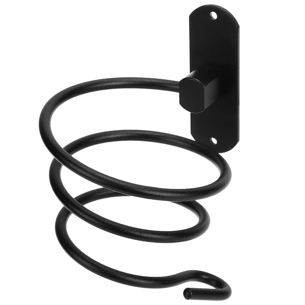 Aluminum Hair Dryer Holder Spiral Design Black Hair Tool Organizer Space Saving Sturdy Hairdryer Hanging Rack