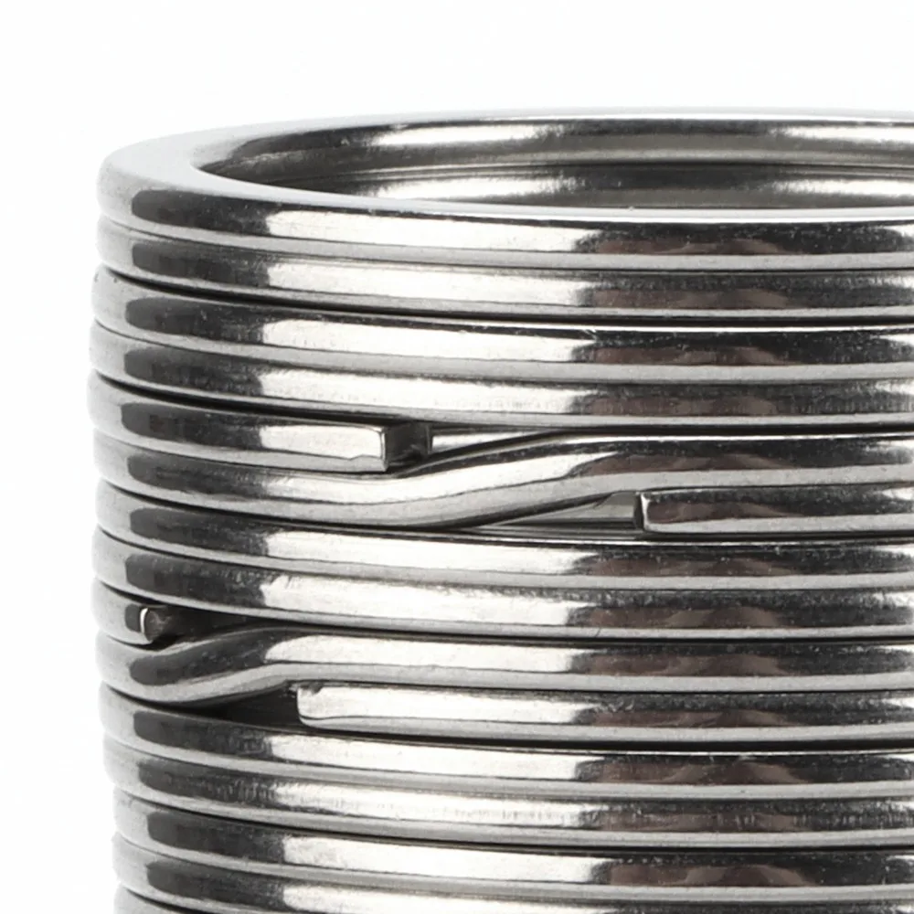50pcs & Charms Stainless Steel Key Ring AntiRust 30mm Stainless Steel Ring Round Keychain DIY Crafts