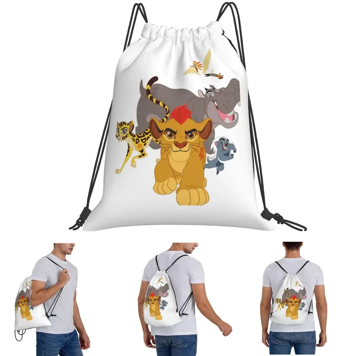 

Рюкзаки с изображением льва, повседневные портативные сумки на шнурке, спортивная сумка, сумки для книг для мужчин и женщин, студентов