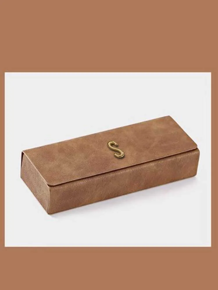 Customized Eyewear Cases Sleek PU Anti-Stress Personalized Customer Name for WomenGem & Metal Inspired Alphabet Craft