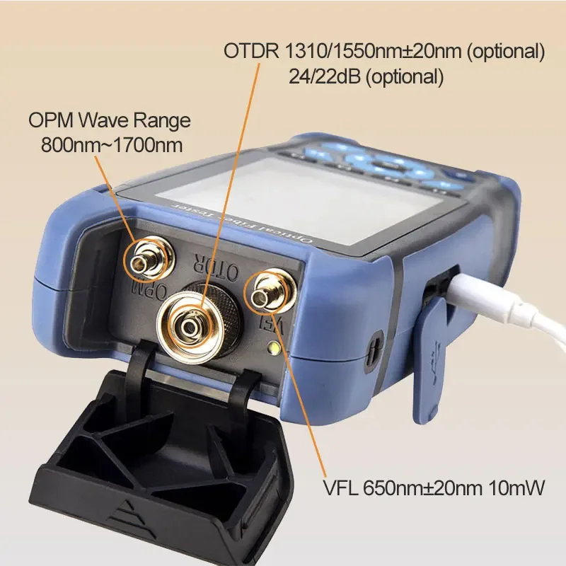 FONGKO 9 Functions VFL OLS OPM Event Map 1310/1550nm 22/24dB Fibre Tester Optical otdr Mini Fiber Optic OTDR