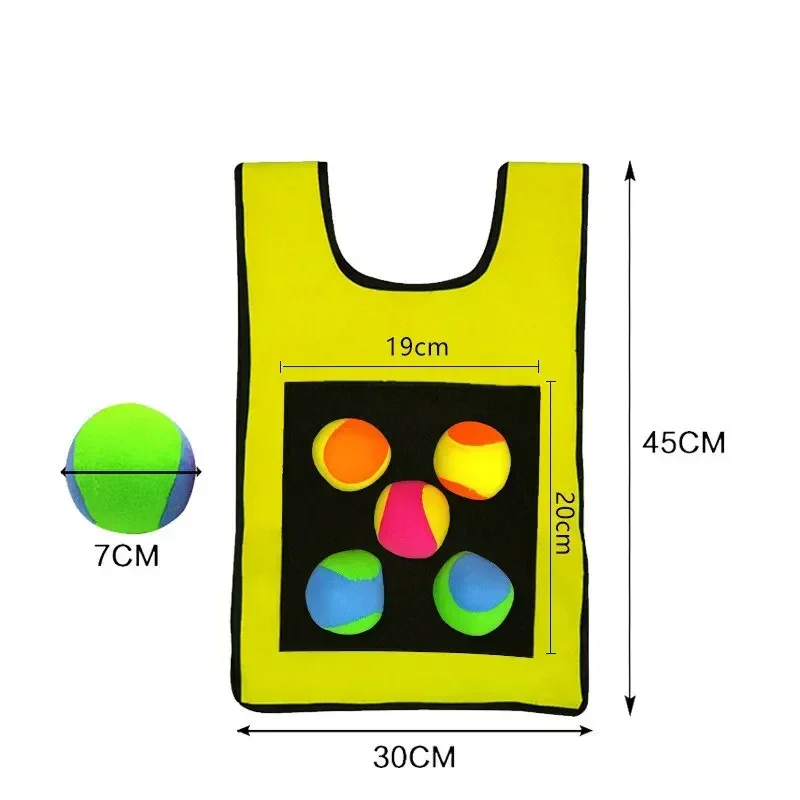 Kids Interactive toys Game Vest Sticky Jersey Vest Game Vest Waistcoat With Sticky Ball Throwing Children Outdoor Fun Sports Toy