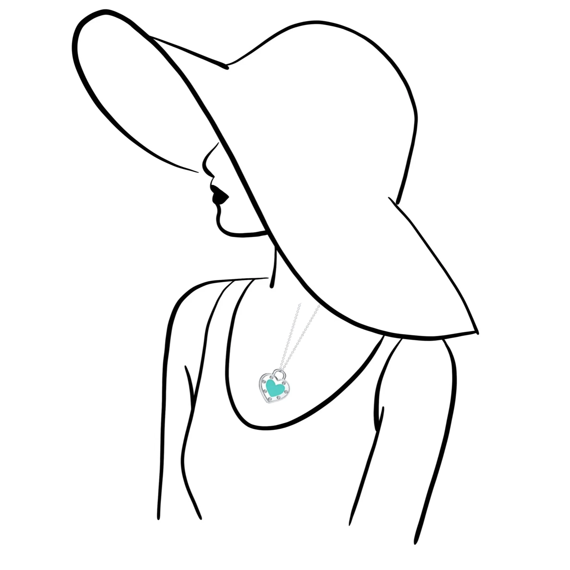 

Smooth and minimalist blue enamel heart-shaped necklace made of pure silver S925, fashionable and stylish necklace TCO series