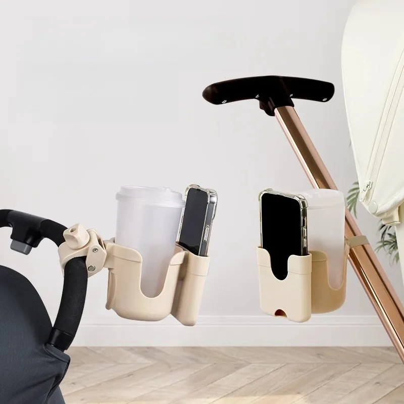 Soporte para botella de agua para cochecito de bebé, accesorios para cochecito de bebé, soporte multifuncional para taza de cochecito de bebé, soporte para teléfono 2 en 1