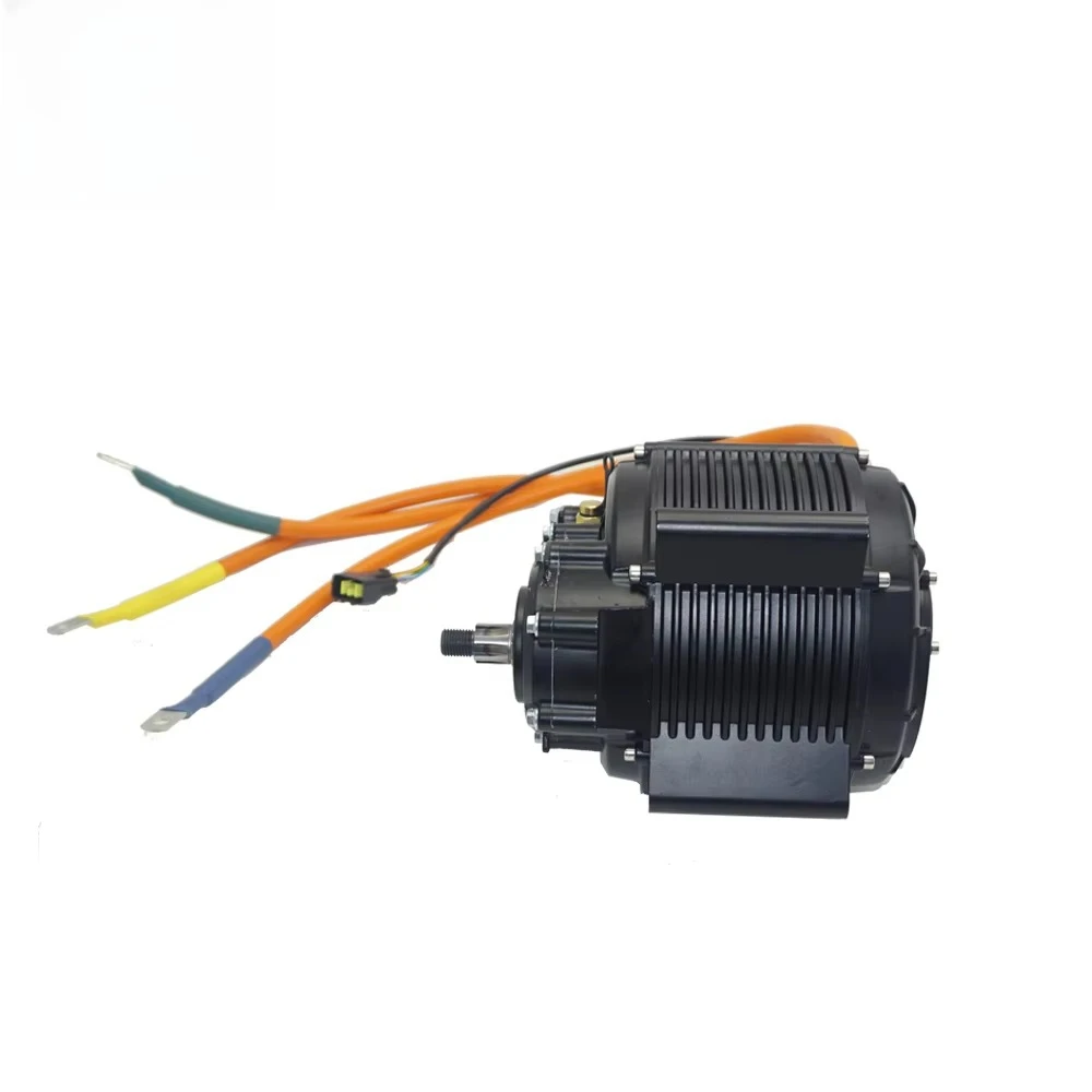 QS MOTOR QS165 60H 12kW IPM PMSM Mid-drive Motor with 1:2.37 Reducer, 14T Sprocket, and Hall Sensor.