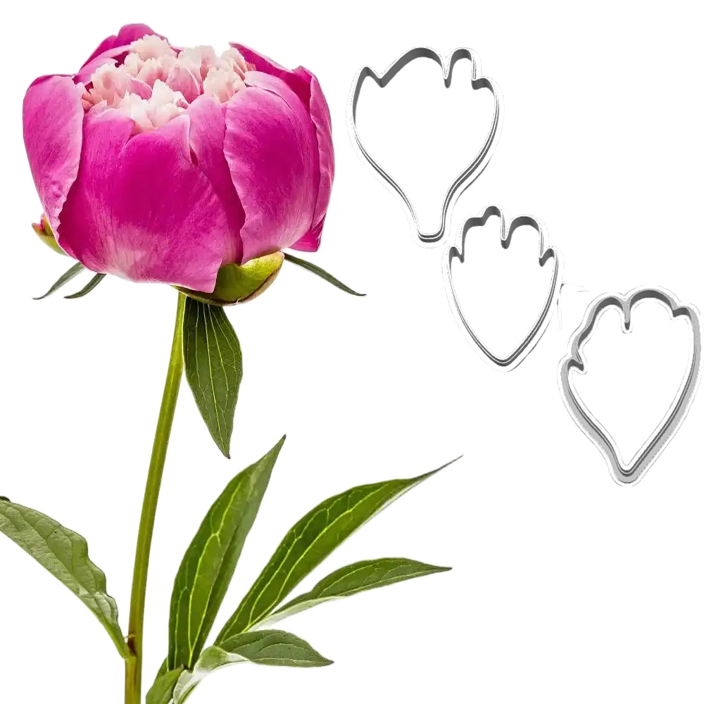 New Peony Silicone Molds&Cutter Art Craft Polimer Clay Wax Candle Flower Cold Cerami Porcelain Handmade Earring Decoration Tools view 6