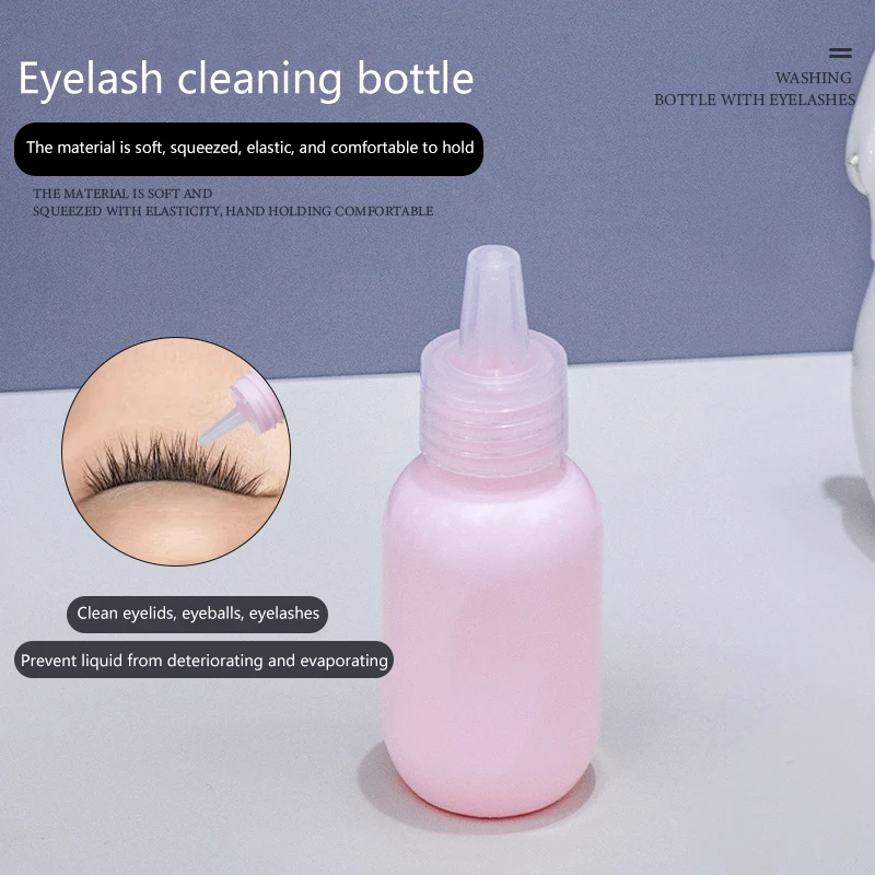 1PCS Eyelash Cleaning Bottle Cleaning Bottle Water Squeeze Dropper Plastic Squeeze Bottles Lash Bath Bottles Primer Bottle