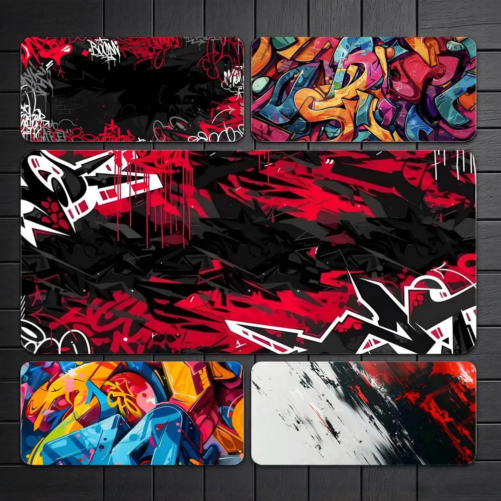 Bold Art G-Graffiti Abstract Cool Modern Art Mouse Pad Gaming Desk Mat Large Mousepad Non Slip Base With Stitched Edge