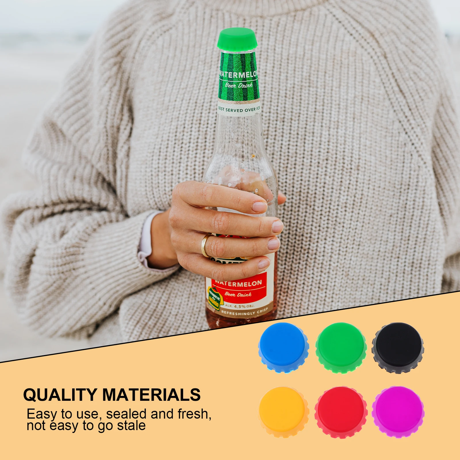 

6Pcs Silica Gel Bottle Plugs Airtight Wine Stoppers for Home Bar Party Holiday Decorative Sealing Caps Reusable Silicone