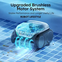 Robot Pool Cleaner Cordless C2 APP Cleaning Background and Walls 180um+Ultra Fine Filter 3Hours Runtime Scheduled Periodic