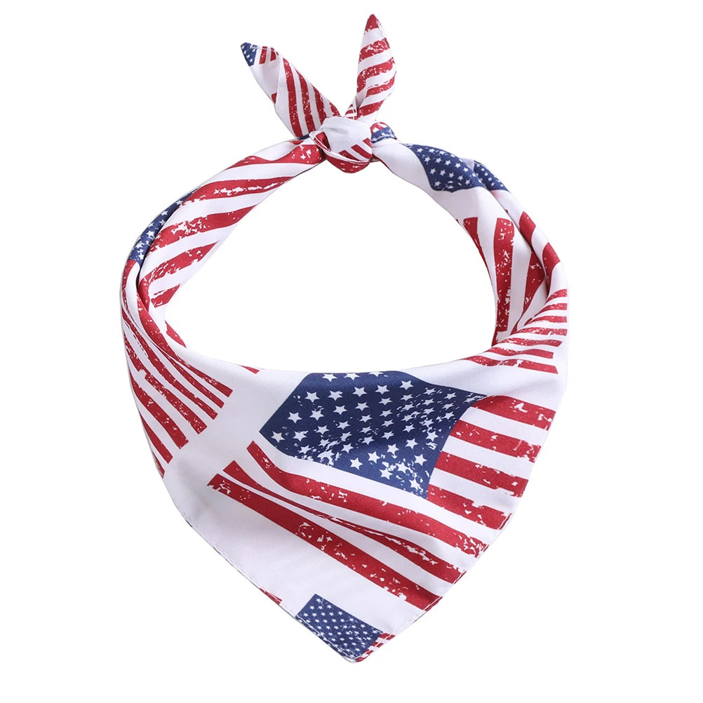 

1Pcs Headscarf American Style Durable Polyester Medium Large Dogs Cats Independence Day Festival Bandana