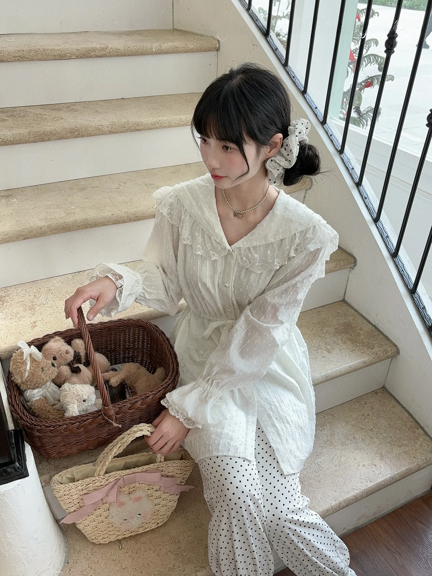 

Хлопковое платье Honeyrubao с вышивкой и кружевной отделкой, с длинным рукавом и воротником-стойкой, для женщин, весна-лето-осень