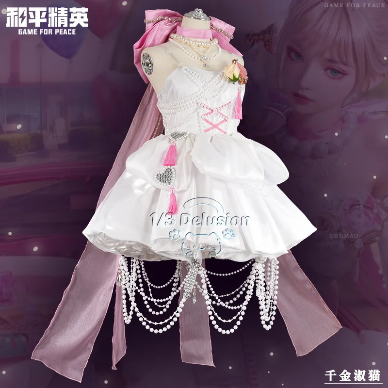 

Game for Peace Noble Lady Cat Cosplay Costumes Princess Short Western Skirt gorgeous Dress For Role Play Women 1/3 Delusion