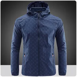 Men Thin Summer Cycling jacket Sun Protection jacket Moutain Hiking Fishing Casual Windbreaker Quick Drying Sports Hooded Coat