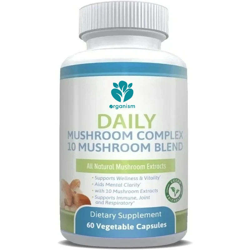 

Смесь из 10 грибов: Cordyceps Sinensis, Ganoderma Lucidum, грибы шиитаке, черный гриб, 60 вегетарианских капсул