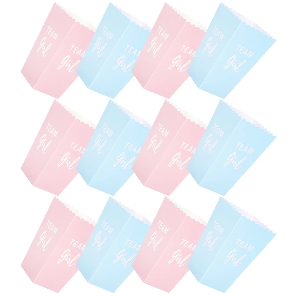 24 Pcs Popcorn Boxes Bulk Gender Reveal Buckets Pink Decorations Holders Snack Small Containers Cup Party Favors