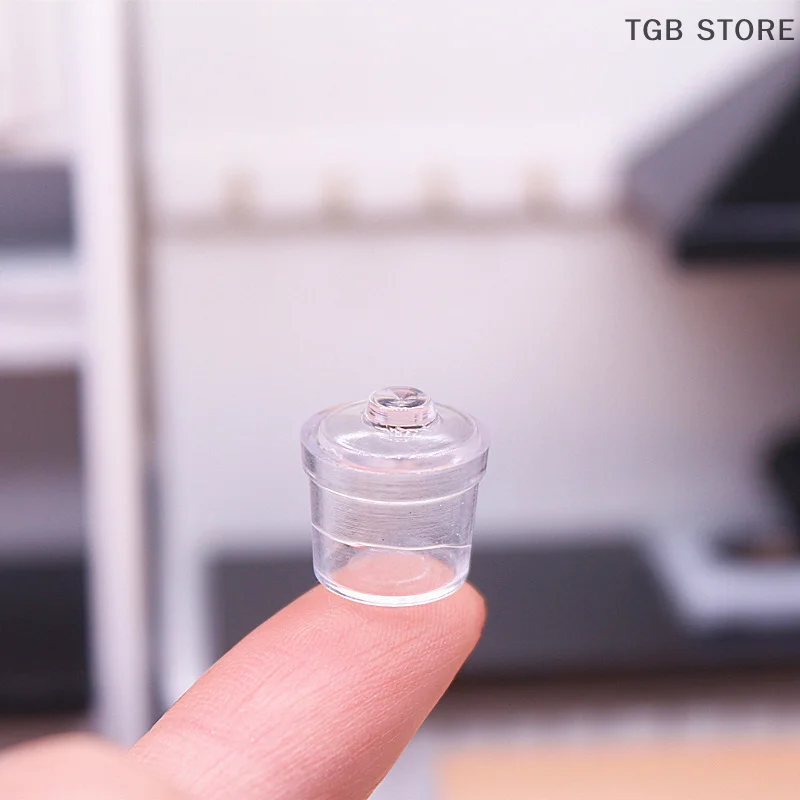 2 szt. 1:12 domek dla lalek miniaturowe szklane butelki na cukier słoik na przyprawy z pokrywką Model dekoracja kuchni zabawka