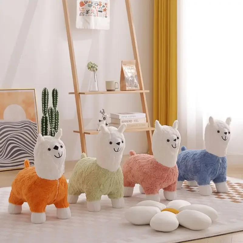 

Alpaca Shape Stool Living Room Changing Shoes Stool Leisure Stools Cartoon Pet Simple Modern Animal Stools Ottomans Bench Pouf