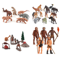 Realistic Prehistoric Life Scene Figures Caveman Cavewoman Family Primitive Animal Models Figurines Educational Toy For Kid Gift
