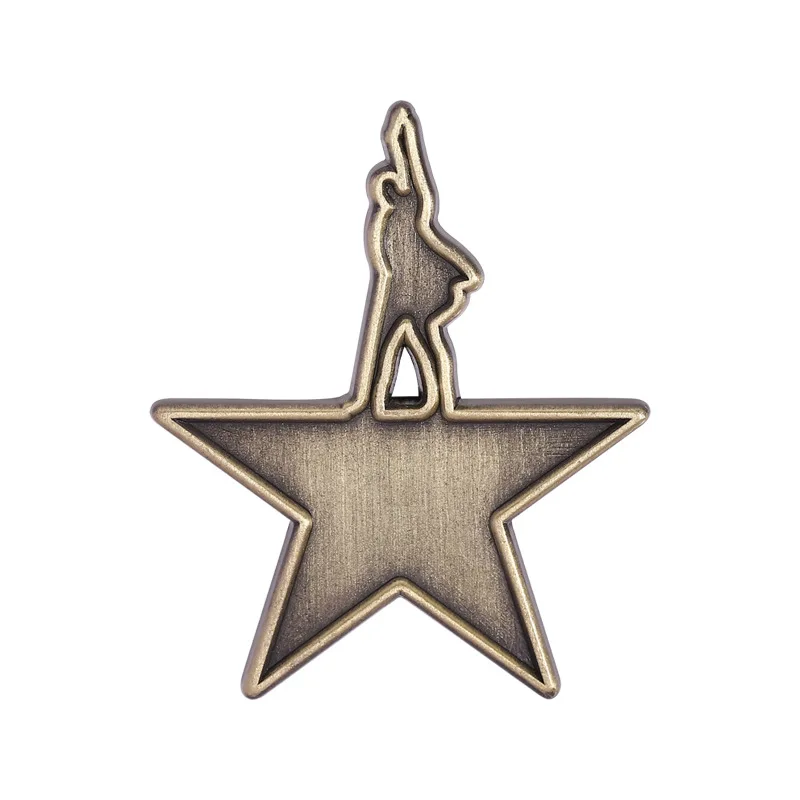 Retro Five-Pointed Star Character-Shaped Badges, Classic Character Series Pins, Accessory for Clothing Bags, Gift for Friends