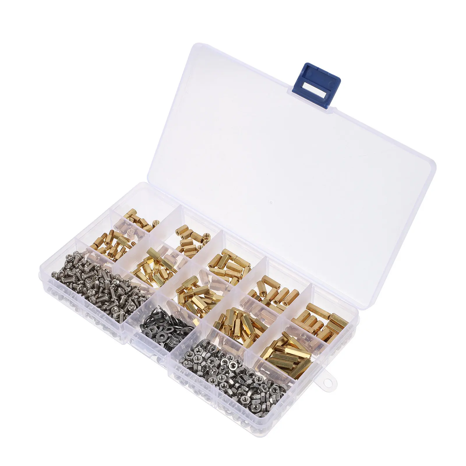 1Set Stainless Steel Standoff Spacers Brass High Hardness Male Female Hex Screws Nut Washer Assortment Kit Pcb Motherboard