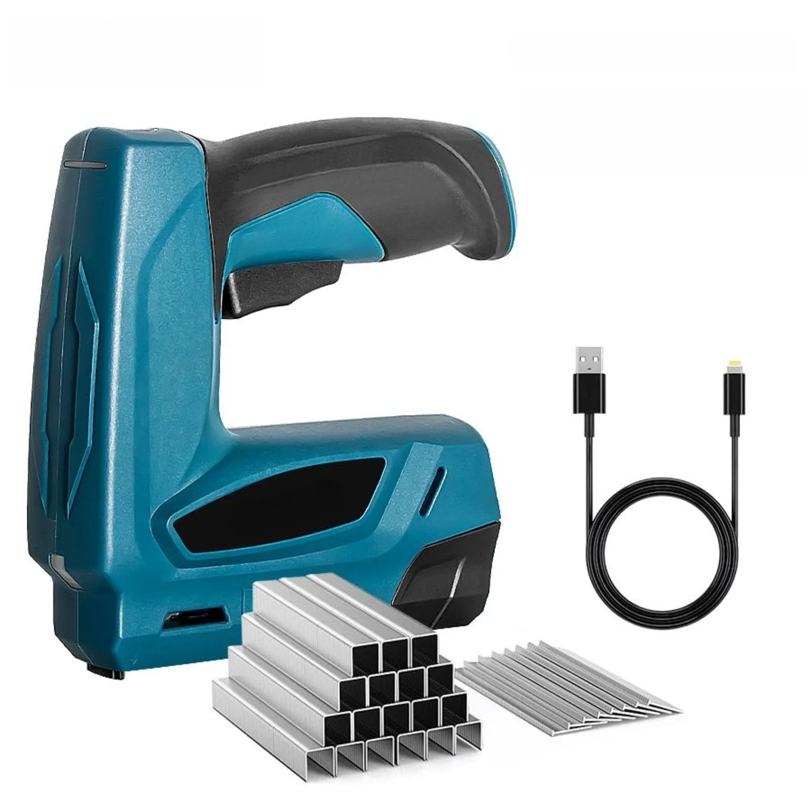 

Беспроводной электрический степлер 2 в 1, 4000 перезаряжаемый с USB-зарядным устройством и гвоздями для деревянной обивки, столярных изделий