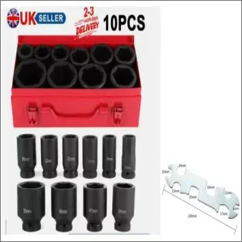 3/4 بوصة الثقيلة الأكمام 10 قطع مجموعة صندوق حديد متعدد المواصفات قصيرة الأكمام مجموعة آلة إصلاح السيارات طقم كم