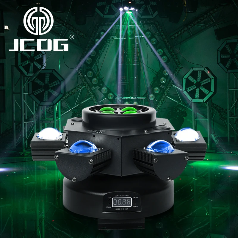 JCDG New Arrival LED Beam Moving Six Head Lights 10*10W with 50mw RG laser Professional for Club Party Disco