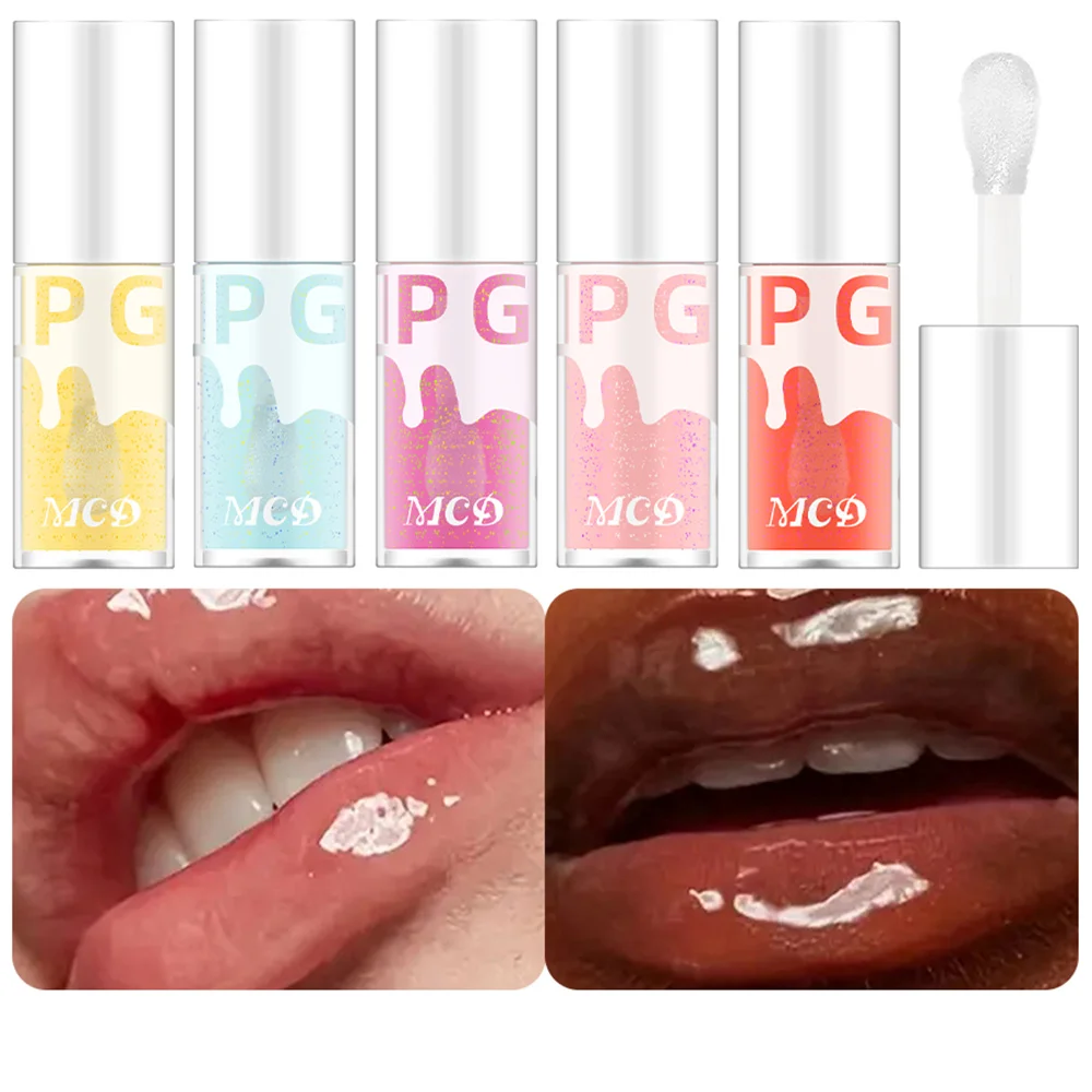 Lip Glow Hydrating Oil-Lip Care Oil-Lip Oil Tinted for Lip Care Lips-Sticky Non-Sticky Big Brush-Lip Plumping-Lip Gloss Tinted