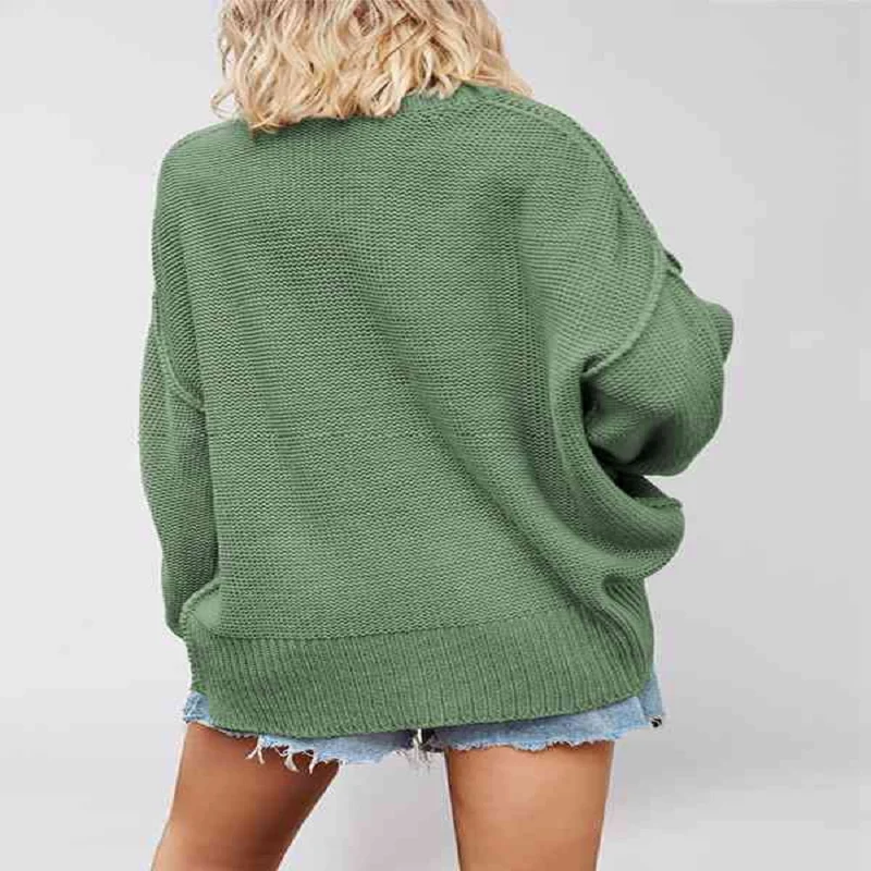 البلوزات للنساء خريف شتاء موضة الخامس الرقبة طويلة الأكمام محبوك البلوز البلوز البلوفرات