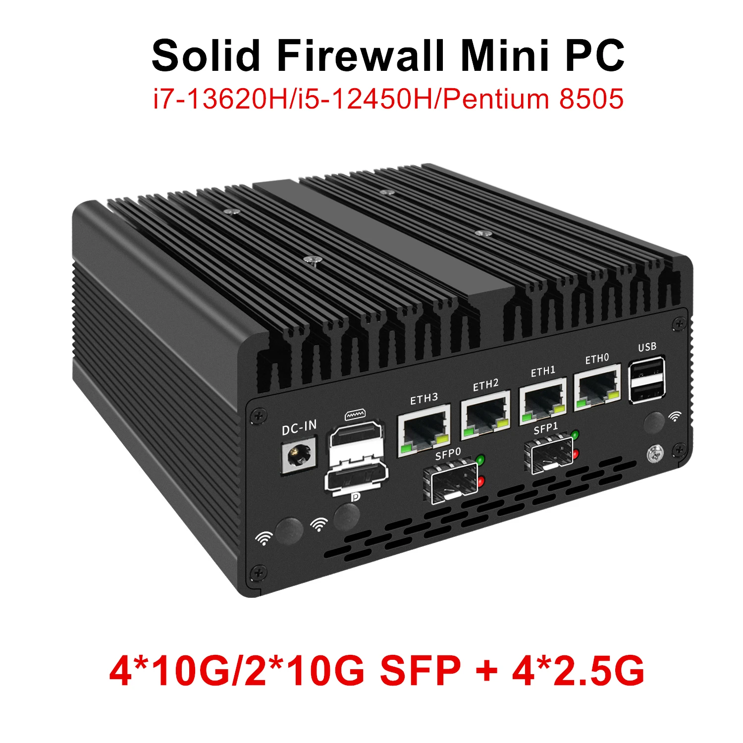 Topton-ミニPCファイアウォール4x/2x10g sfp + intel i7 13620h 8505