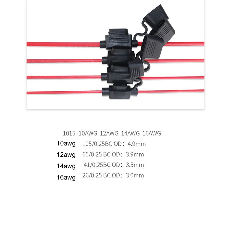 Auto Car Blade Inline Types Fuse Waterproof Hrproof Holder Case Motor Tap Blow Blo 16/14/12/10AWG Wire Cutoff Switch Socket w28