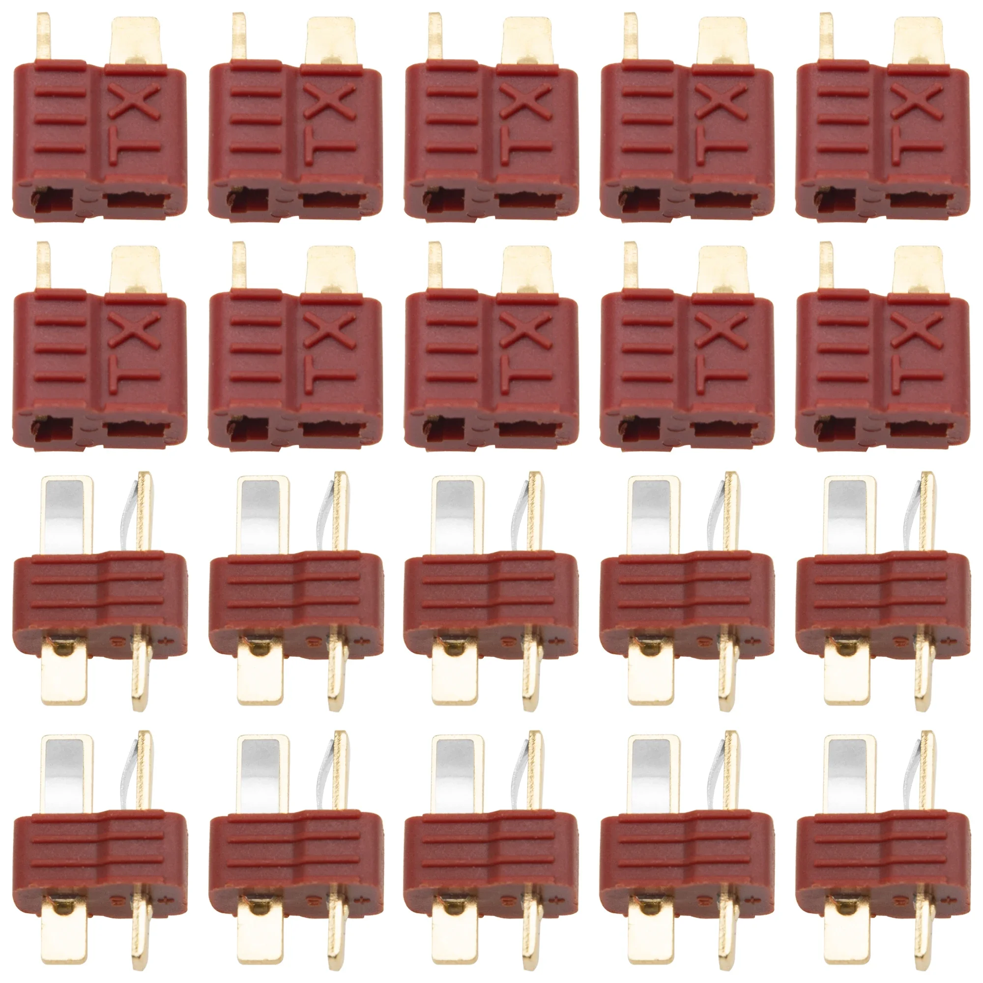5/10 คู่ T Plug Connectors คณบดีสไตล์ชายหญิง Antislip Connectors ใช้งานร่วมกับ RC รถ FPV เรือ LiPo แบตเตอรี่ ECS