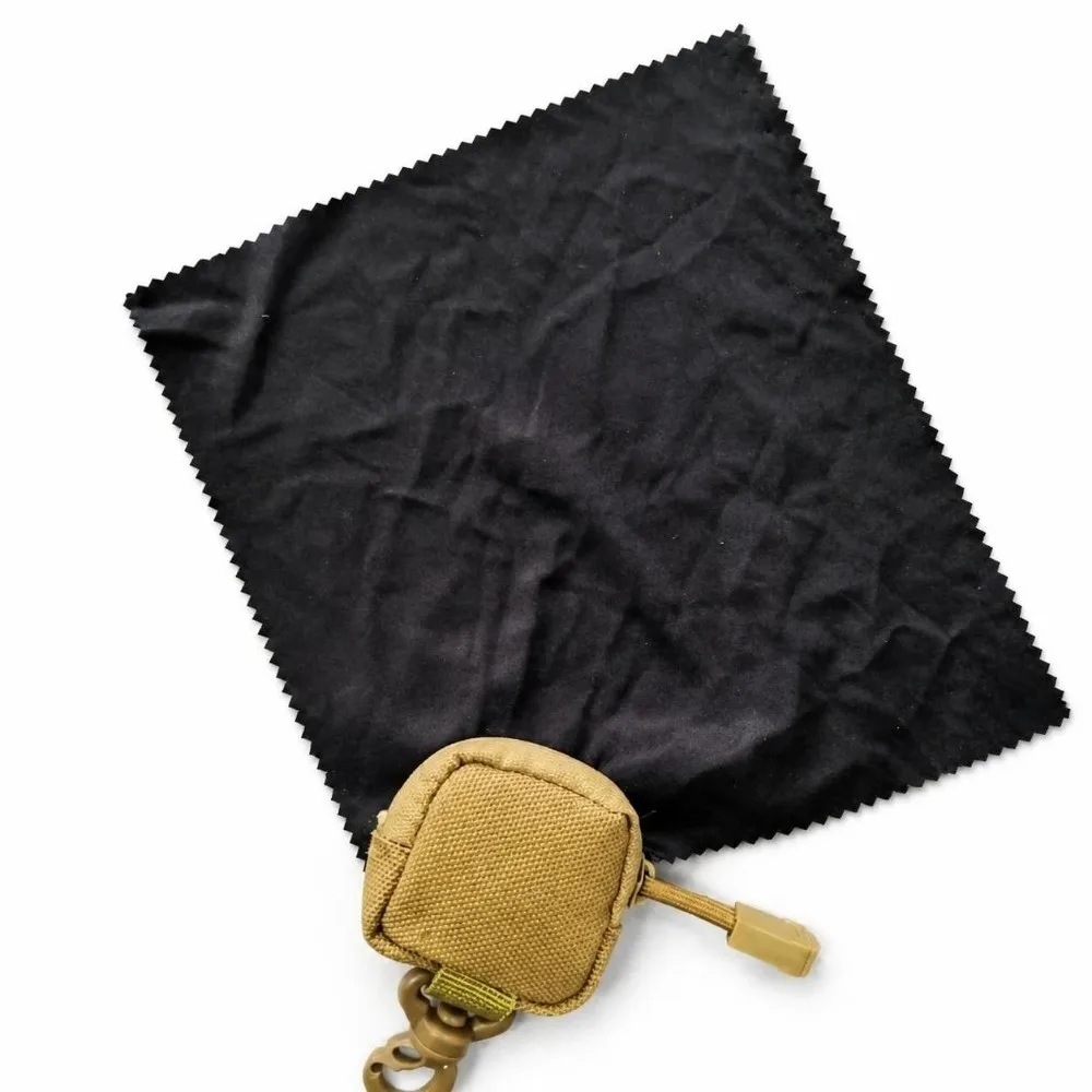 Mini Storage Eyeglass Cloth Bag One-Piece Folding Ultra-Fine Fibers Eyeglass Cleaning Cloth Durable with Keyring
