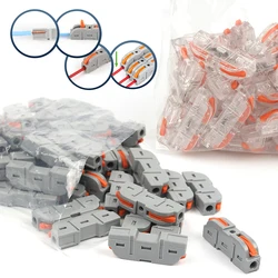 25/50/100PCS Lever Wire Connector 2 Pin 1 in 1 out Splicing Terminal Blocks Led Strip Lighting Home Electric Quick Connectors