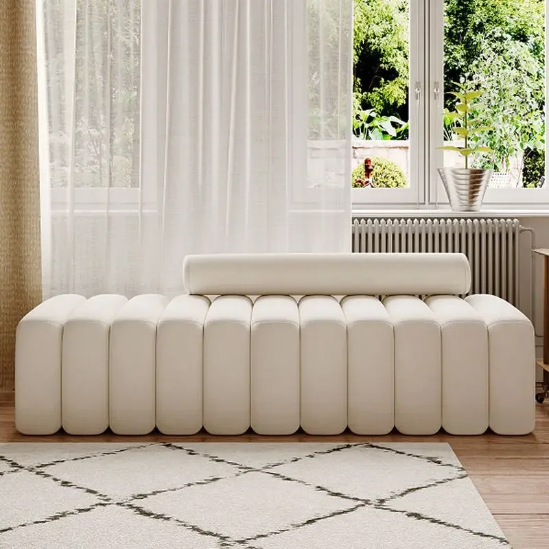 

Front fabric sofa long strip art porch shoe changing stool creative bedside stool household