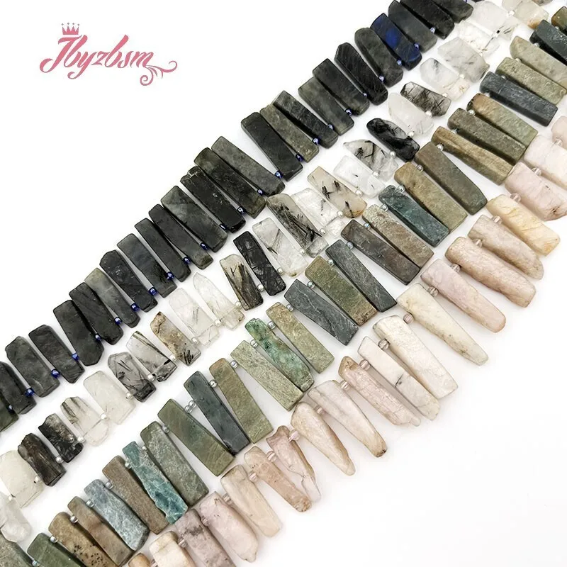 Natural Opal,Quartz,Agates Loose Irregular Stone Beads  DIY Necklace Bracelet Strand 15inch 5x15-7x35mm For Jewelry Making