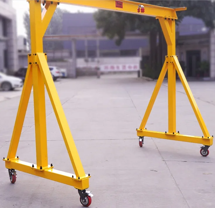 

-Indoor TravellingSmall Gantry Crane Height Adjustable Light Duty With Electric Hoist Gantry Crane